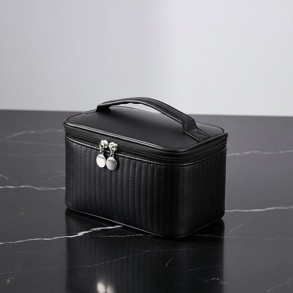 Portable PU Leather Makeup Organiser Case — Travel Toiletry Bag - Zenflow Active