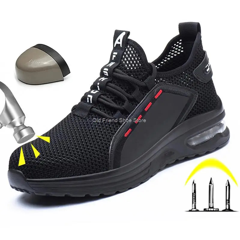Steel Toe Safety Work Sneakers | Anti-Smash Puncture-Proof Lightweight Breathable Work Boots - Zenflow Active