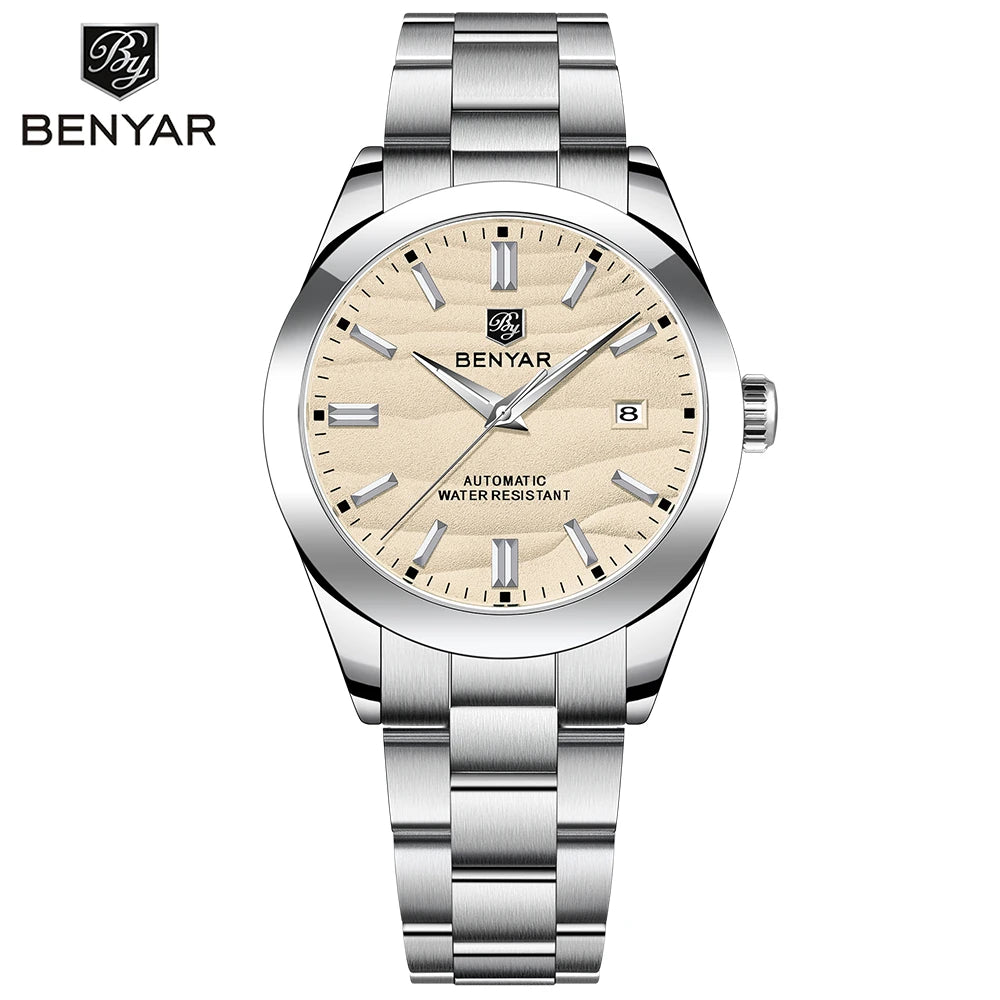 Benyar BY-5208 Automatic Mechanical Watch | 40mm | 50m Water Resistant - Zenflow Active