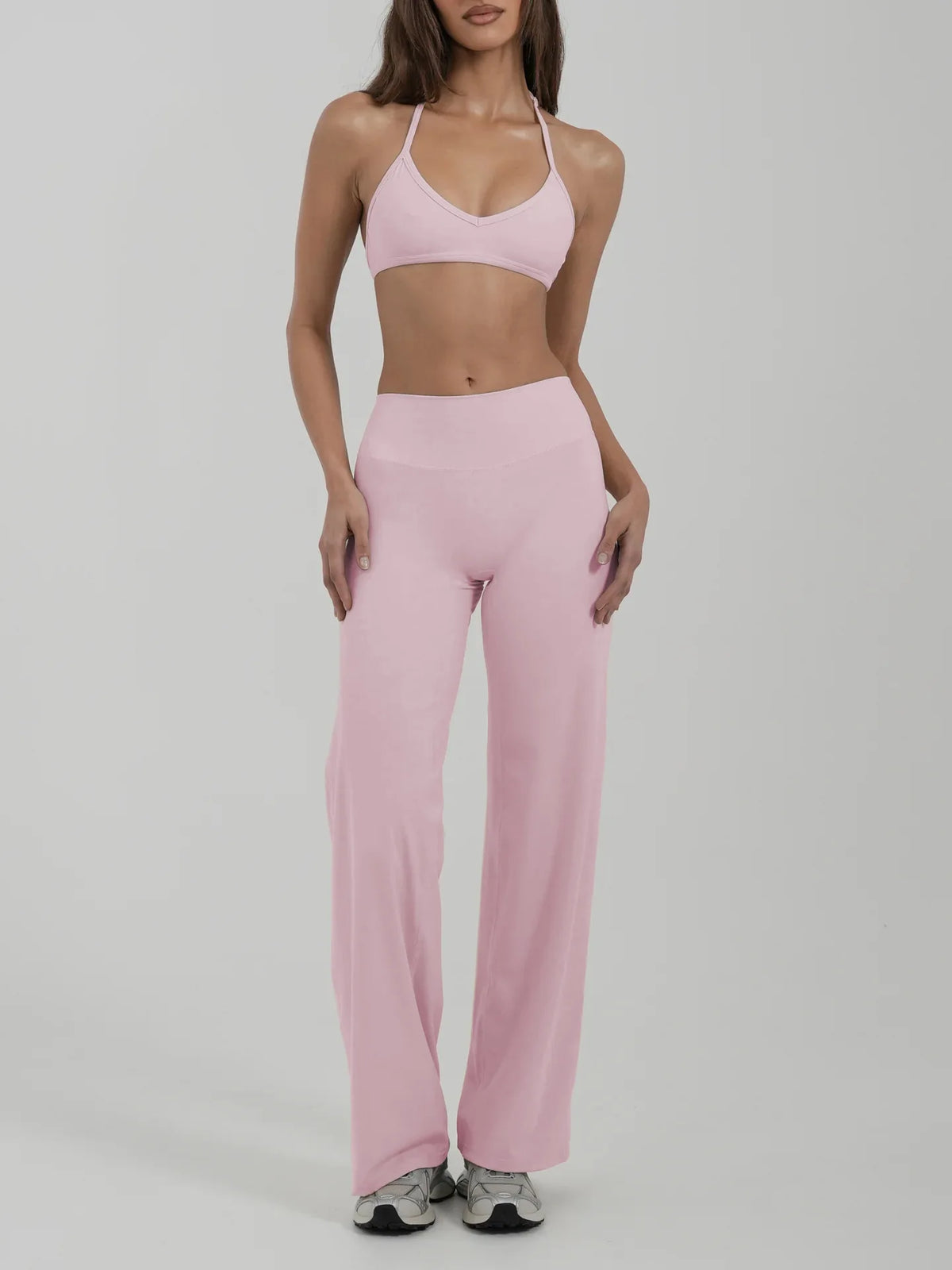 Gym set workout clothes for women neck sports underwear yoga suit fitness loose sports trousers Pilates quick-drying 2-piece set - Zenflow Active