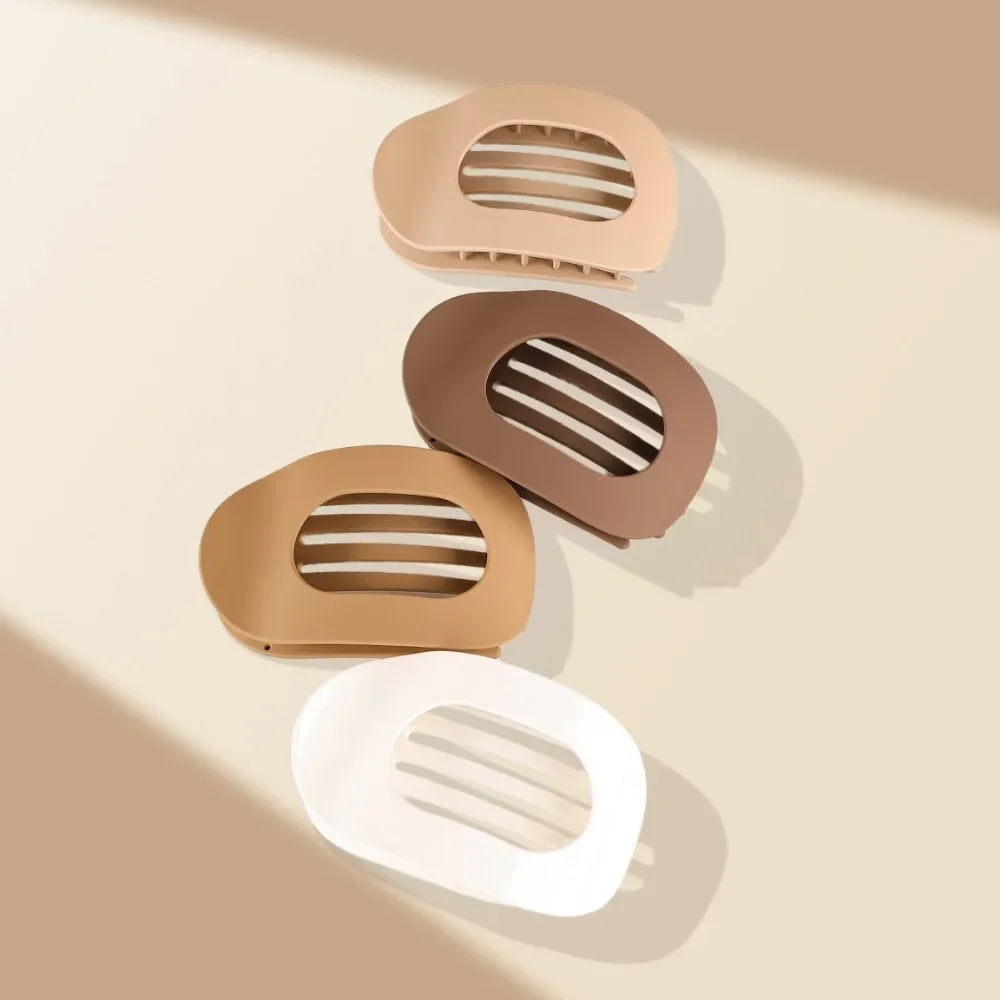 Oval Matte Hair Claw Clip | Leopard Print & Solid Acrylic Barrette — Single & Multi-Pack - Zenflow Active