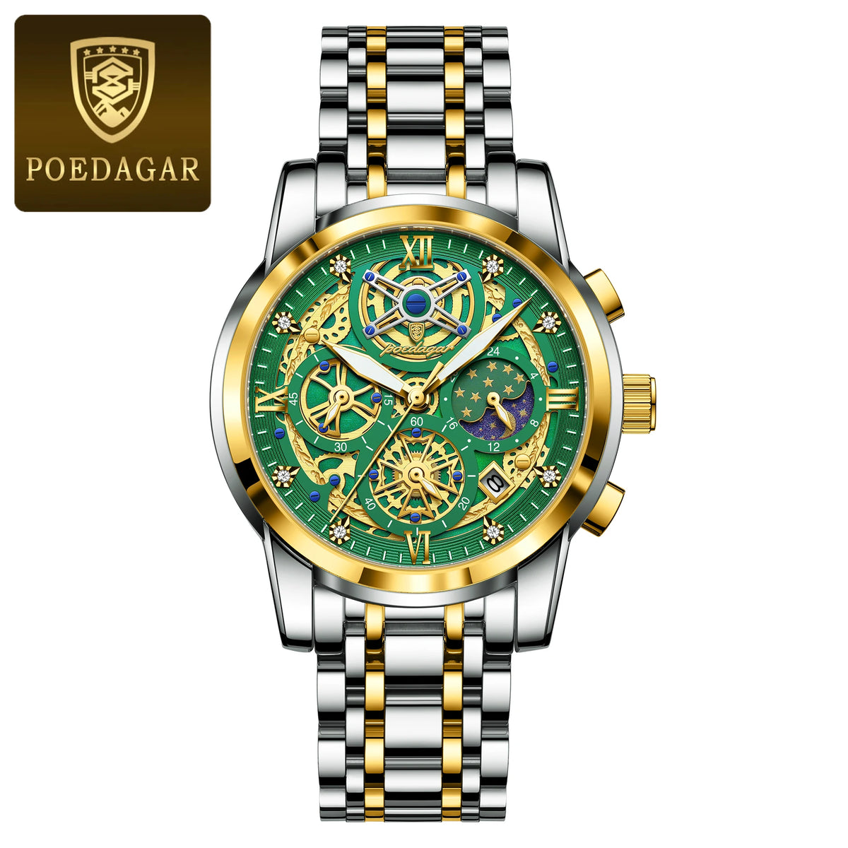 Poedagar Men's Chronograph Quartz Watch | Luminous | 30m Water Resistant - Zenflow Active