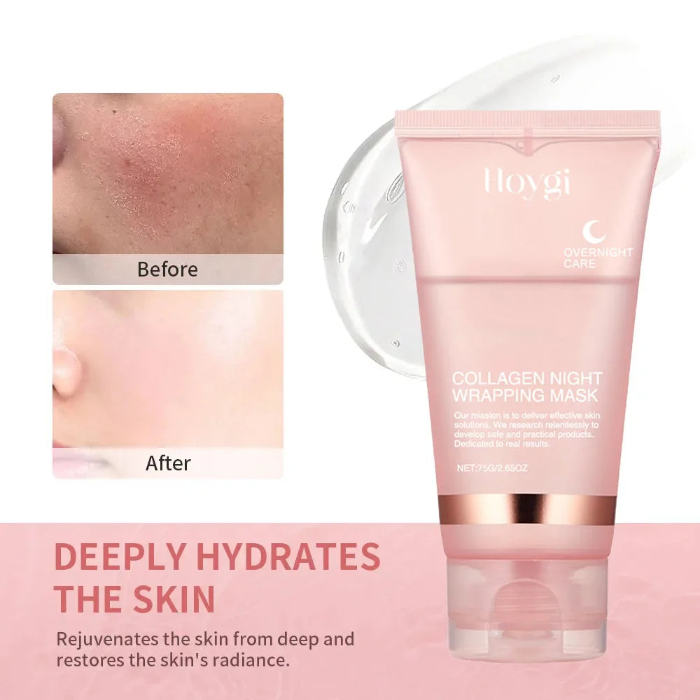 Collagen Overnight Peel-Off Facial Mask with Applicator Brush, 75ml Zenflow Active