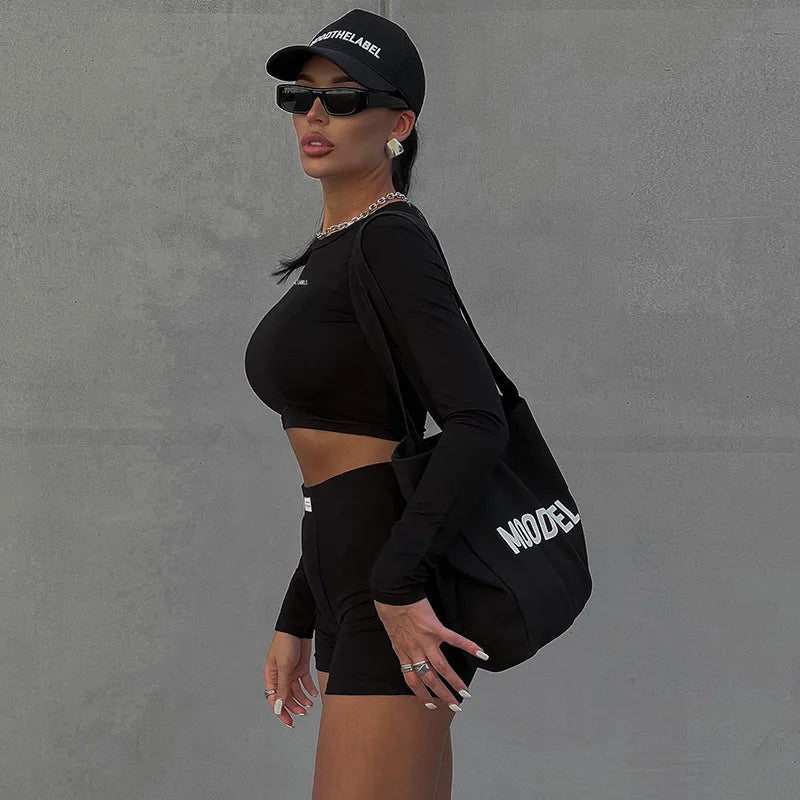 Women's Round-Neck Top and Shorts Two-Piece Set Zenflow Active