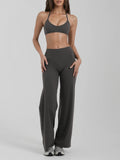 Gym set workout clothes for women neck sports underwear yoga suit fitness loose sports trousers Pilates quick-drying 2-piece set - Zenflow Active