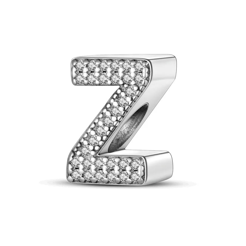 Charms Fit Original Bracelet A-Z Alphabet Charms Beads 925 Sterling Silver 26 Letters Charm for Women Girl DIY Fine Jewelry Gift - Zenflow Active