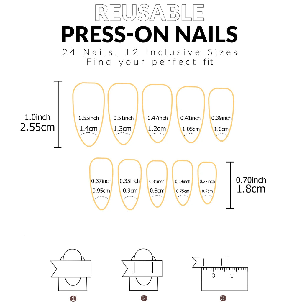 Long Almond French Press-On Nails | 24pcs White Full Cover False Nails for Women & Girls - Zenflow Active