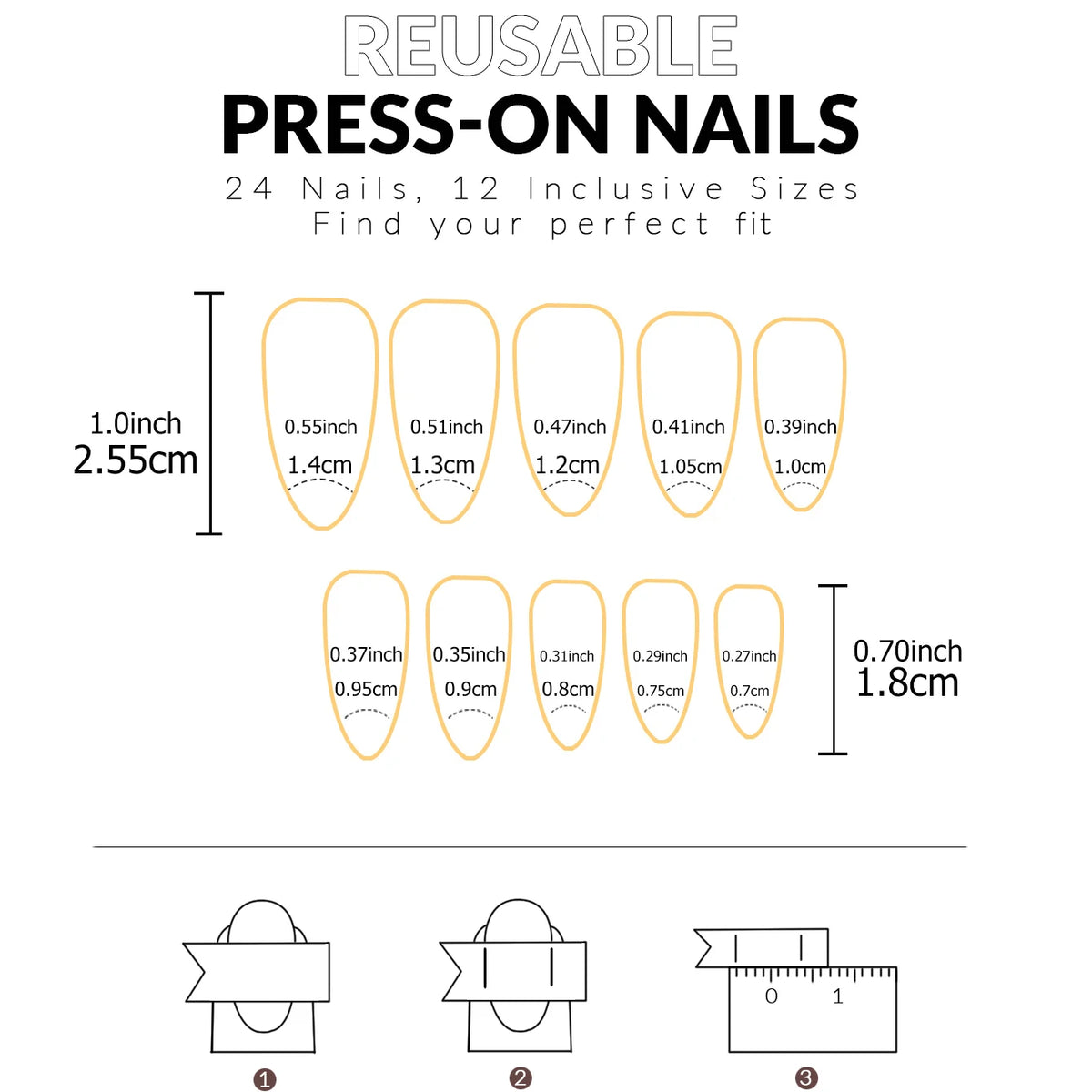 Long Almond French Press-On Nails | 24pcs White Full Cover False Nails for Women & Girls - Zenflow Active
