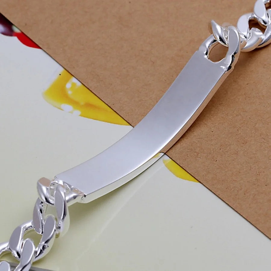 Charm 925 sterling silver design 10MM Men's chain Geometric Bracelet - Zenflow Active