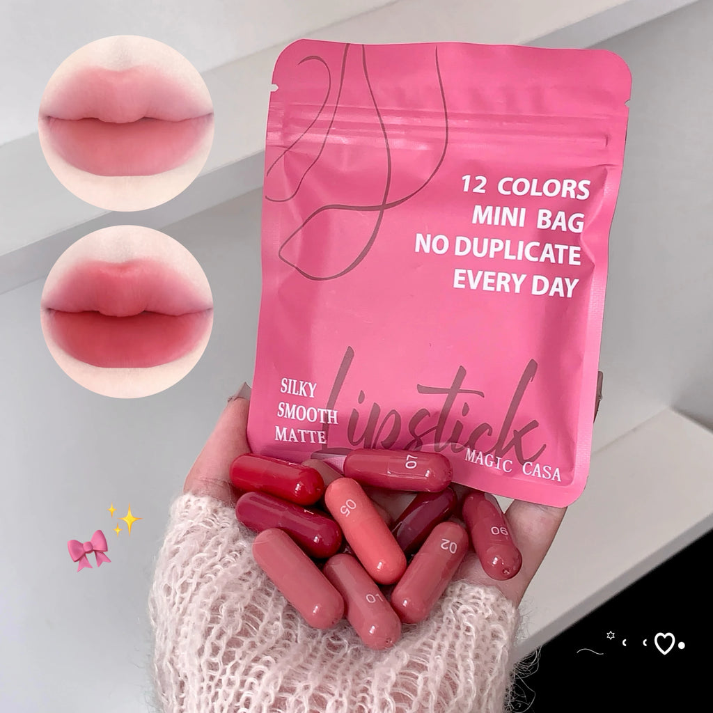 12-Colour Matte Lip Balm Set Zenflow Active