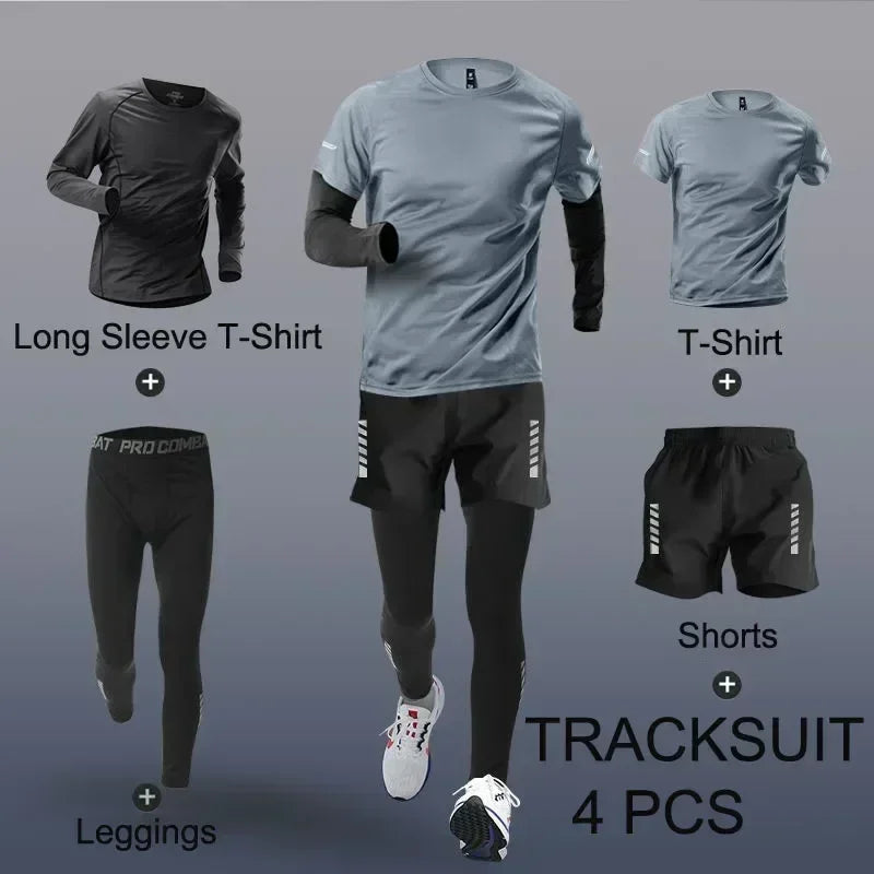 Men's Sportwear 2-4 PCS Sets Tracksuit Quick Drying - Zenflow Active