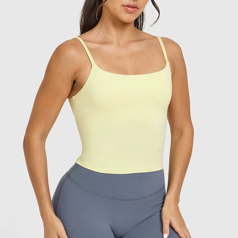 Women's Yoga Sports Vest Built-in Bra with Chest Pad, Beautiful Back Suspenders, Running Fitness Tank Top for Gym - Zenflow Active