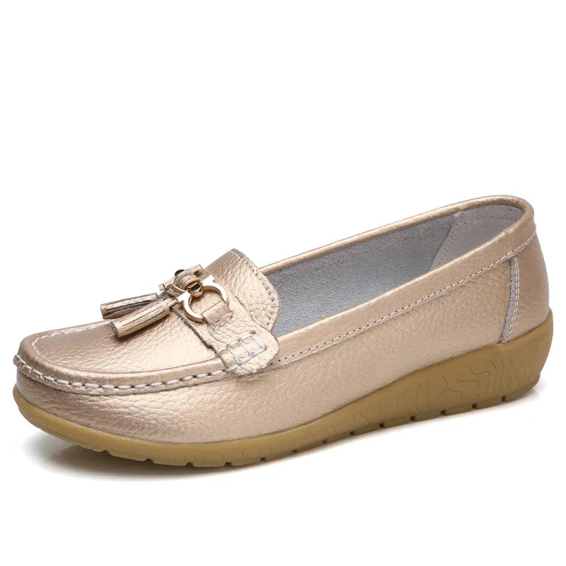 Women's PU Slip-On Loafer Flats — Soft Sole, Flat Heel, Casual Everyday Shoe, 9 Colours - Zenflow Active