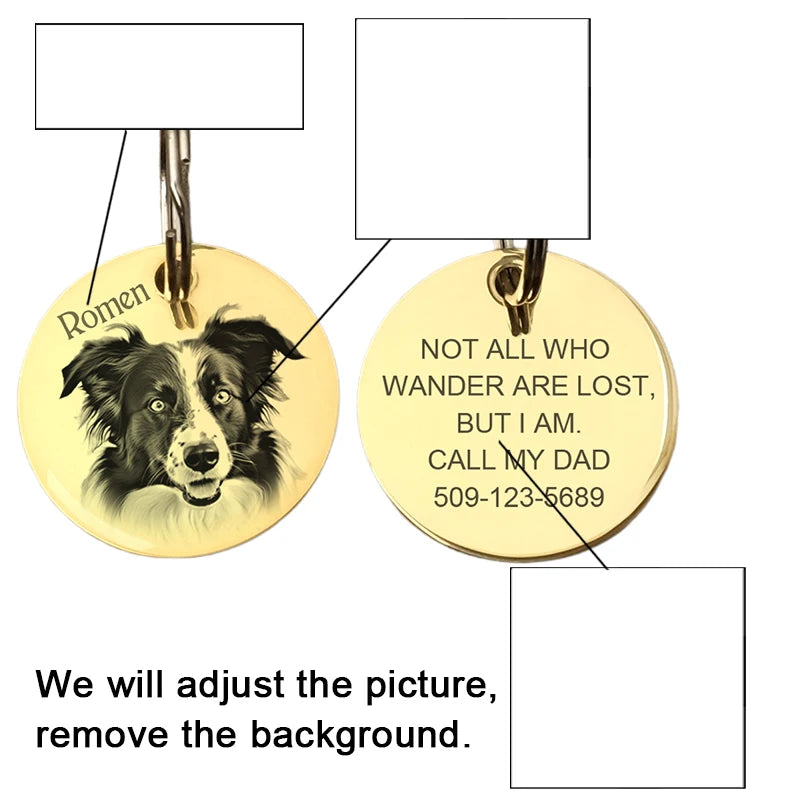 Personalised Pet Photo ID Tag | Custom Dog & Cat Collar Tag - Zenflow Active