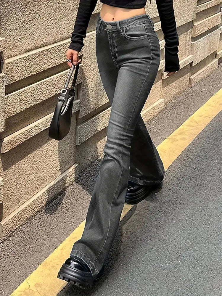 High-Waisted Stretch Flare Jeans Zenflow Active
