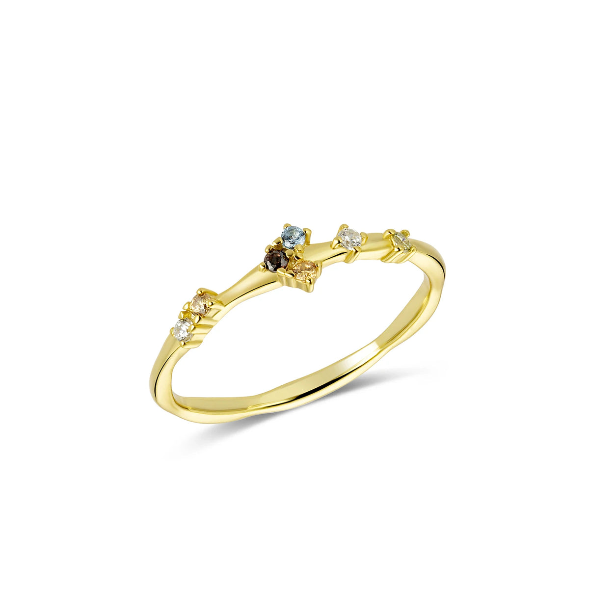 ANDYWEN 925 Sterling Silver Gold Full Zircon Rainbow CZ Lady Bird Ring Size Women Wedding Jewellery Rock Punk Round Jewellery - Zenflow Active