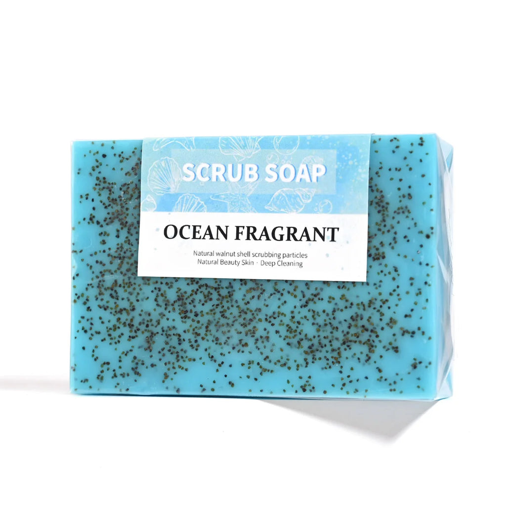Sea Salt & Walnut Shell Handmade Soap | Acne-Clearing, Moisturising & Brightening – 100g - Zenflow Active