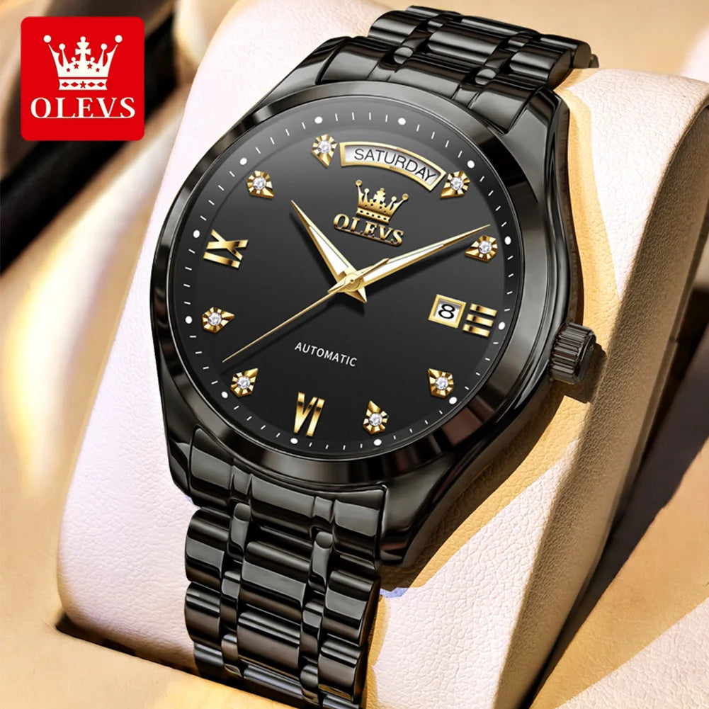 OLEVS 6752 Men's Automatic Mechanical Watch — Luminous, Week & Date Display, Waterproof - Zenflow Active