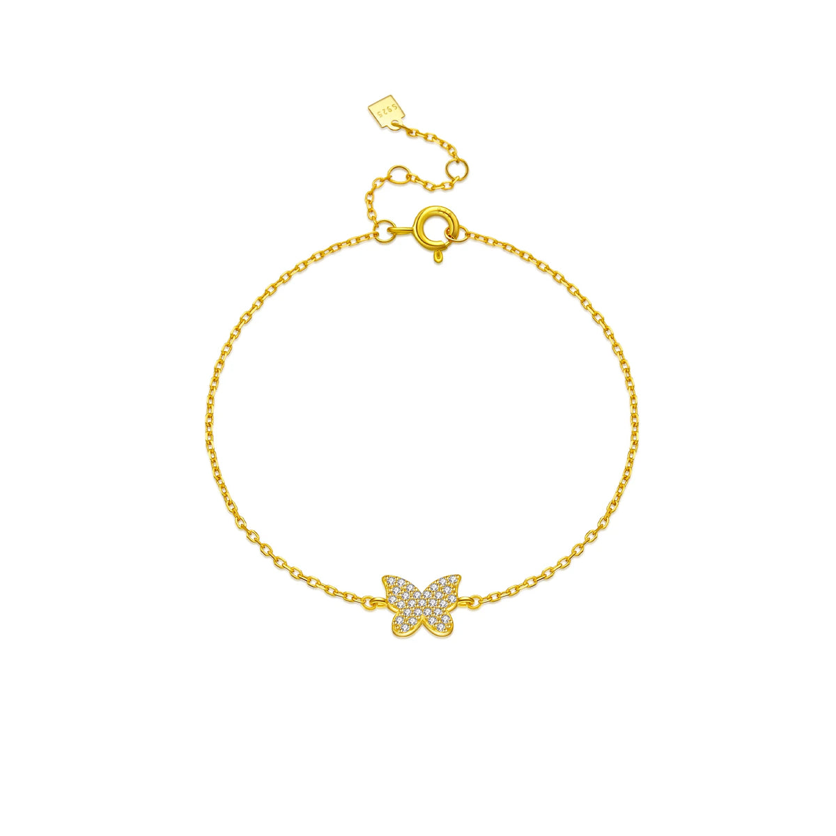 ANDYWEN Women 925 Sterling Silver Clear Zircon Butterfly Chain Bracelet Graceful Luxury Fine - Zenflow Active