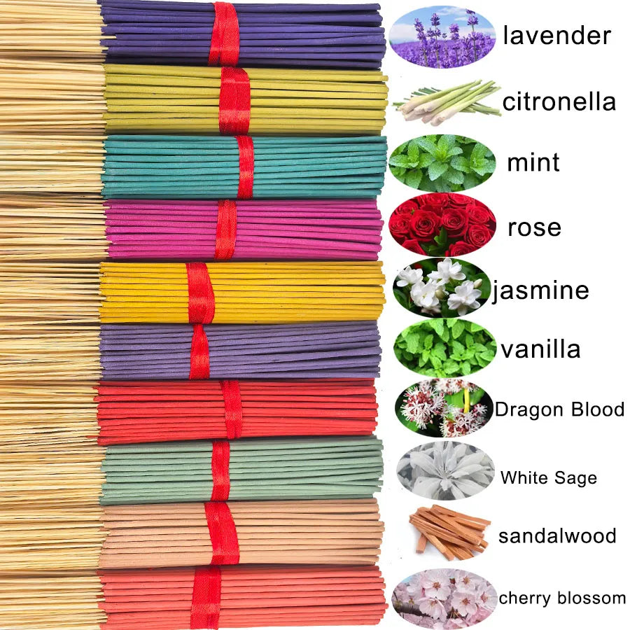 7 Sets of 140 Incense Sticks, Available in Four Seasonal Sets: Rose, Lavender, Sandalwood, Jasmine, Mint, Cherry Blossom, Herbal, and Dragon Blood Wood, with 20 Sticks Per Pack, Suitable for Home Use, Office, Yoga, Meditation - Zenflow Active