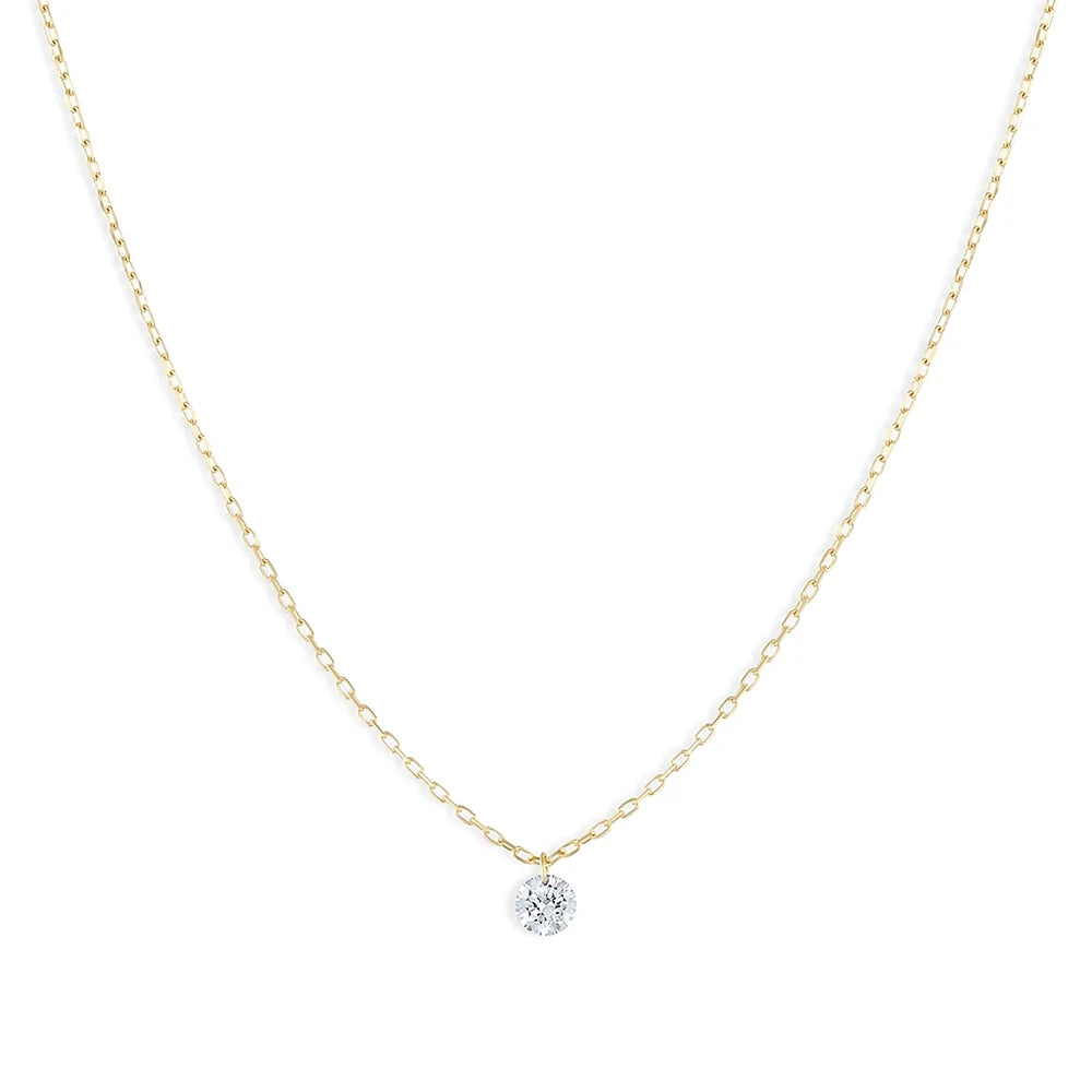 CANNER Crystal Zircon 925 Sterling Silver Necklace For Women Pendente Fine Jewellery Long Chain - Zenflow Active