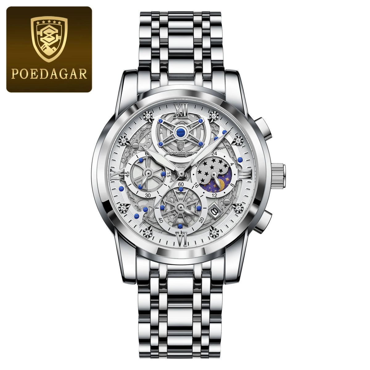 Poedagar Men's Chronograph Quartz Watch | Luminous | 30m Water Resistant - Zenflow Active