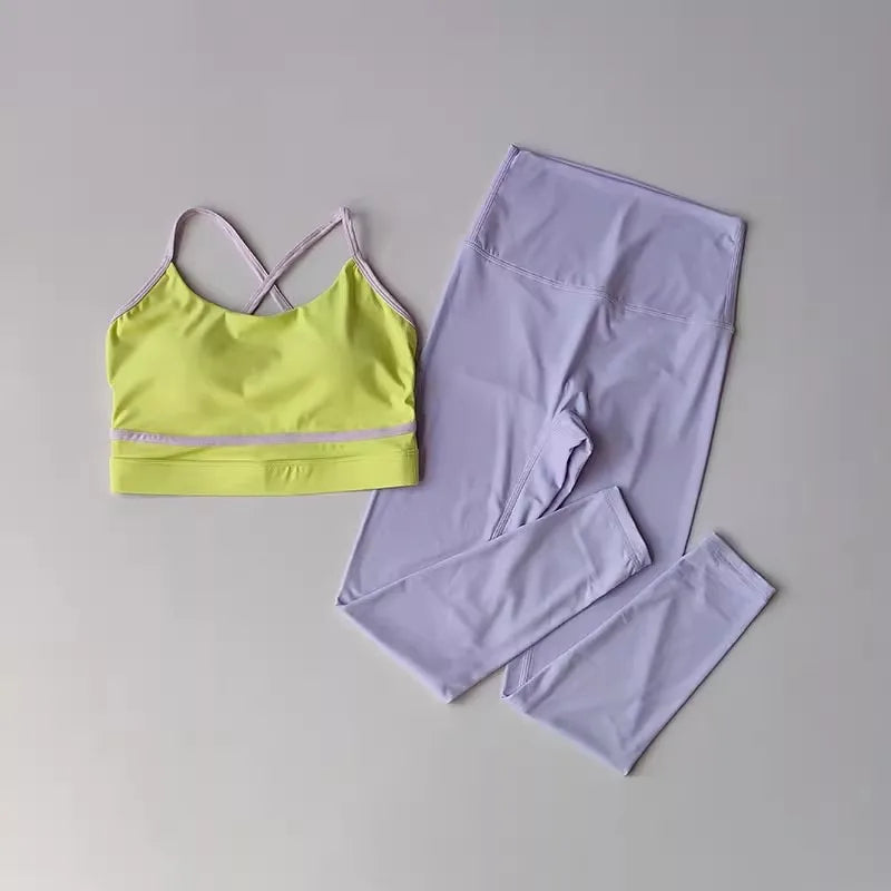 Women's Yoga Set Workout Set 2 Piece High Waist Yoga Leggings Sports Bra Gym Suit Activewear Sports Fitness Set Sports Suit - Zenflow Active