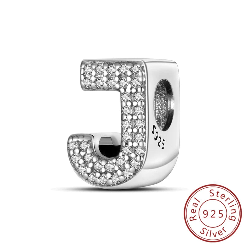 Charms Fit Original Bracelet A-Z Alphabet Charms Beads 925 Sterling Silver 26 Letters Charm for Women Girl DIY Fine Jewelry Gift - Zenflow Active