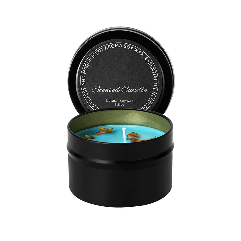 Crystal scented candles, high-end iron cans, soy wax, Zenflow Active
