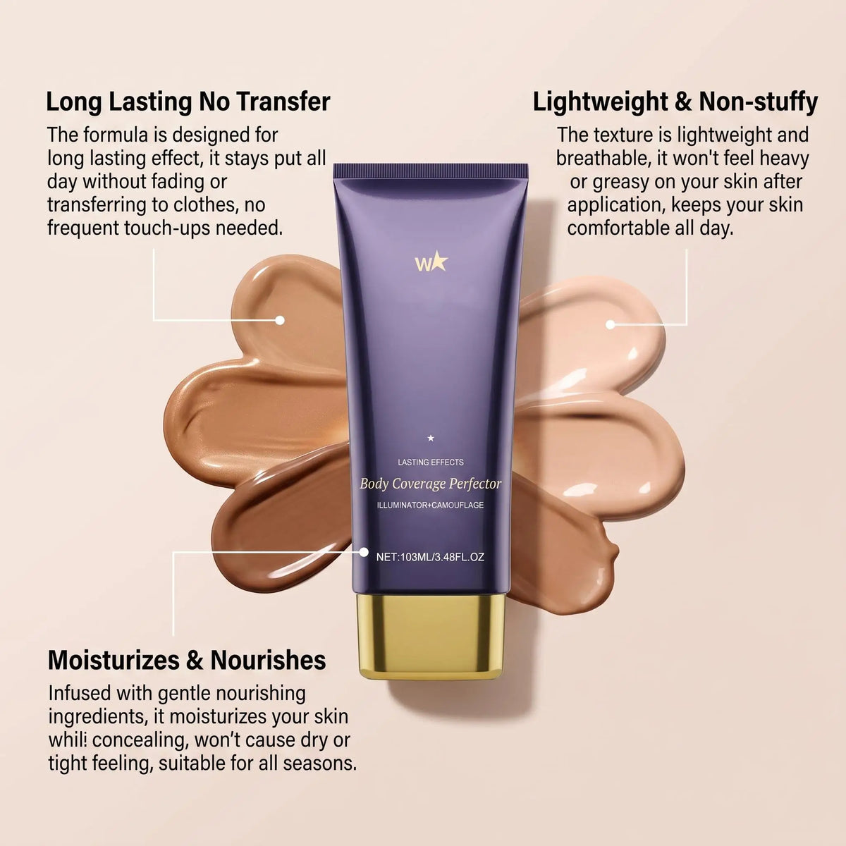 103ml. Full Body Concealer Foundation Full Coverage - Zenflow Active