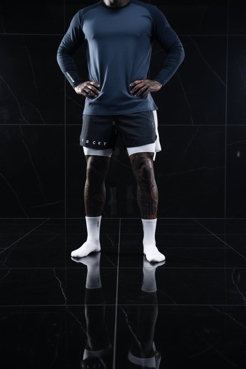Mens Fitness 2 in 1 Quick Dry Shorts, Two Layers. One Short. Total Performance. - Zenflow Active