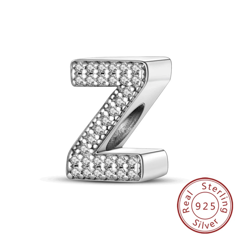 Charms Fit Original Bracelet A-Z Alphabet Charms Beads 925 Sterling Silver 26 Letters Charm for Women Girl DIY Fine Jewelry Gift - Zenflow Active