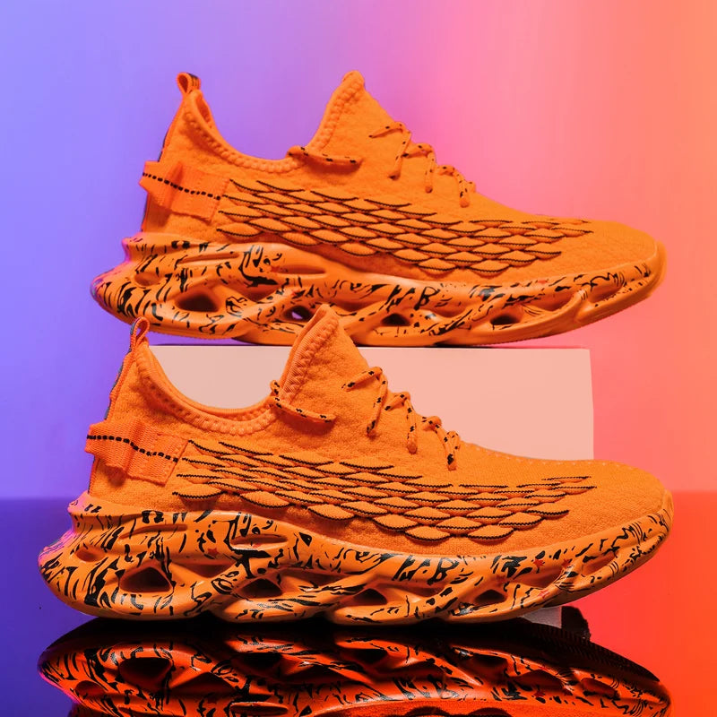 Men's Flyknit Casual Sneakers | Breathable Lightweight Lace-Up Trainers for Everyday Wear - Zenflow Active