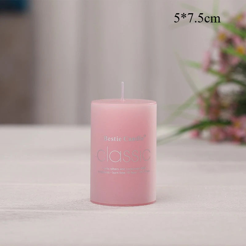 Classic Colored Pillar Candles for Home Decor Long Burning Time Ideal for Romantic Ambiance and Relaxation - Zenflow Active