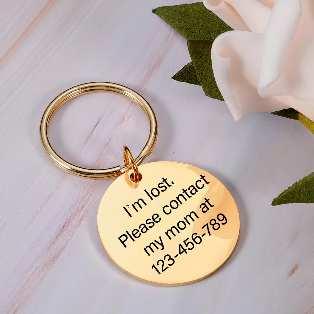 Custom Engraved Pet Dog Tag | Personalised Circular ID Tag with Name & Number - Zenflow Active