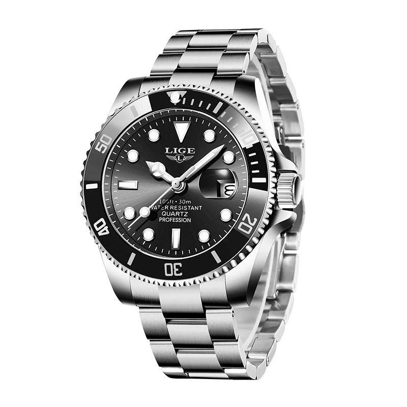 LIGE Luxury Watch For Men 30M Waterproof Luminous Date Quartz - Zenflow Active