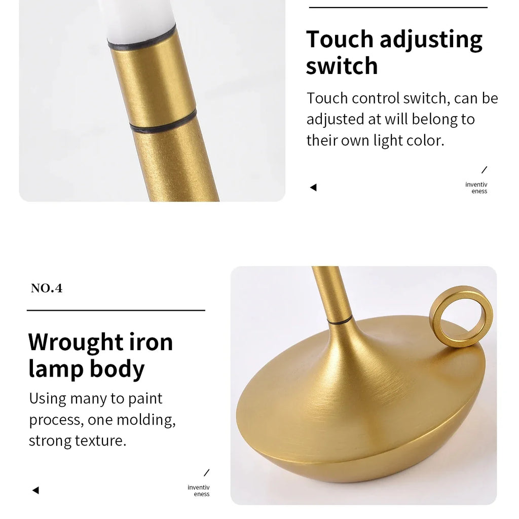 Atmosphere LED Candle USB Charging Restaurant Bar Lamp Desktop Decoration Touch Night Light Led Desk Lamp Candle Light Table Lamp - Zenflow Active