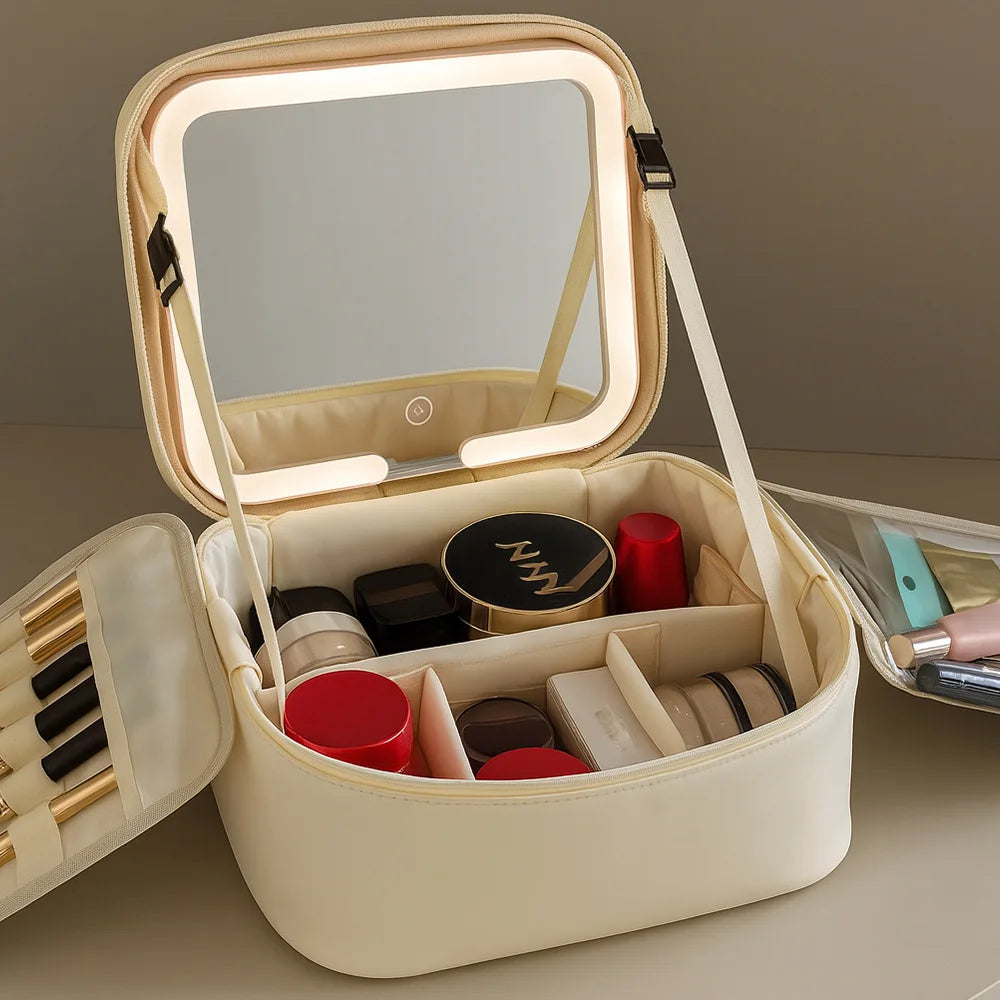 Makeup Bag With LED Mirror