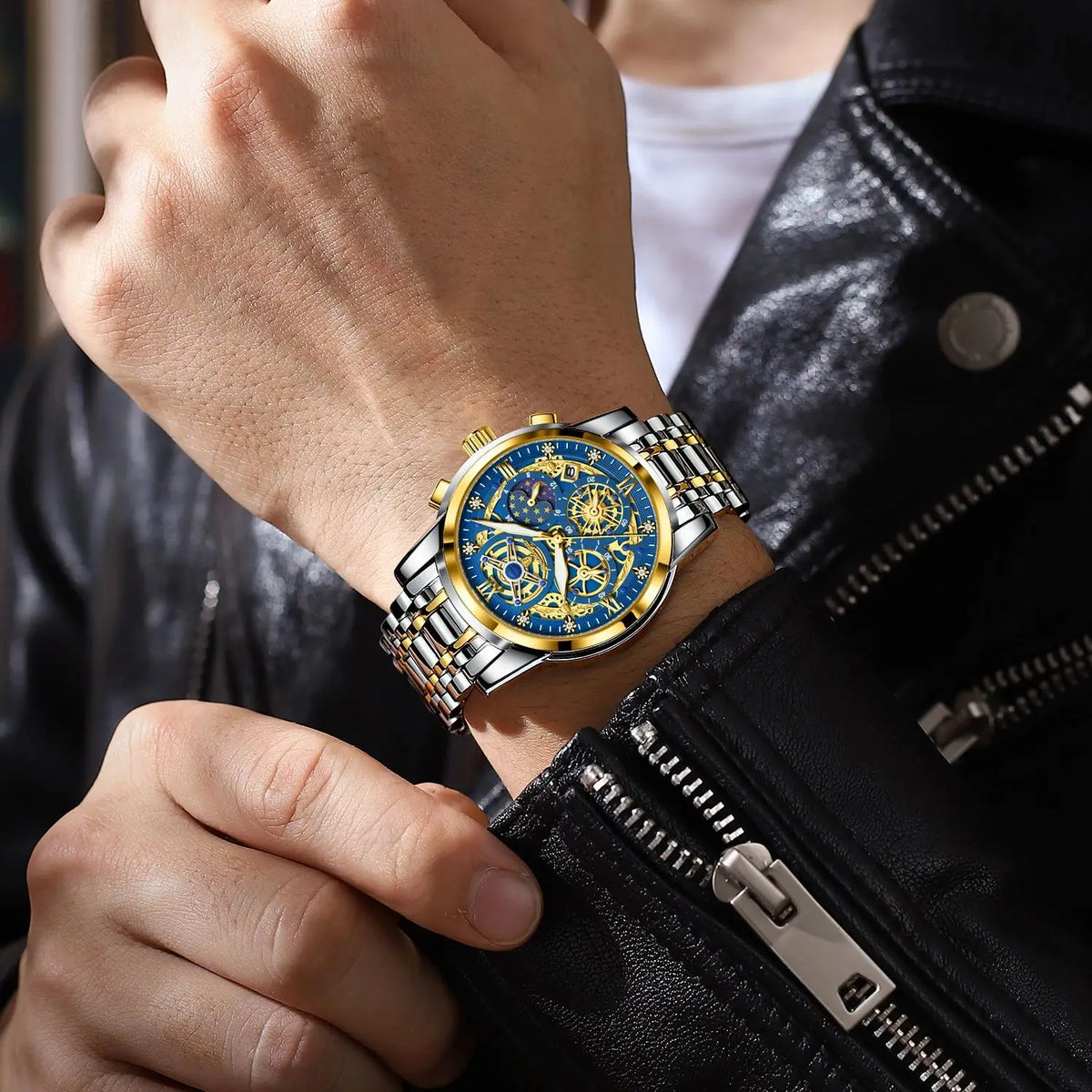 Poedagar Men's Chronograph Quartz Watch | Luminous | 30m Water Resistant - Zenflow Active