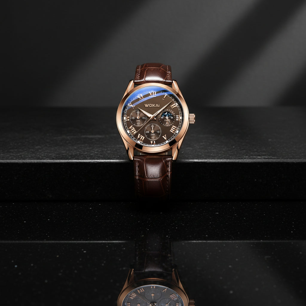 Men's Luxury Watch Business, PU Leather, Quartz Calendar Wristwatch Relogio Masculino - Zenflow Active