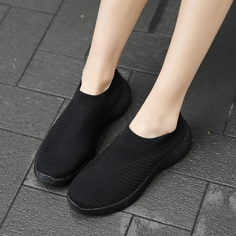 Women's Mesh Slip-On Sneakers — Lightweight, Breathable, EVA Sole, Casual & Sport - Zenflow Active