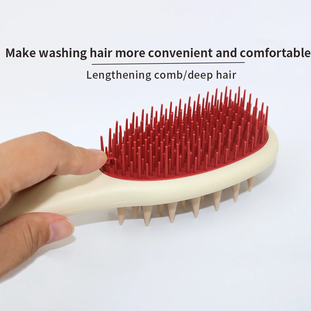 2-in-1 Double-Sided Shampoo Brush & Detangling Comb - Wet or Dry Scalp Care