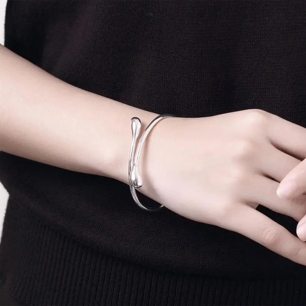 Charm Bracelet 925 Sterling Silver Bracelets for Women fine Water droplets bangles lady Fashion Wedding Party Christmas Gift Jewelry - Zenflow Active