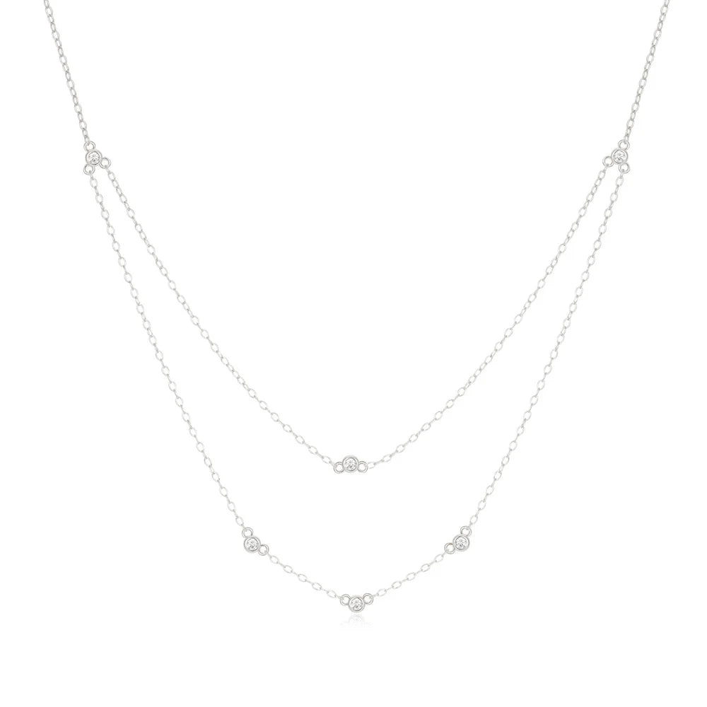 CANNER Crystal Zircon 925 Sterling Silver Necklace For Women Pendente Fine Jewellery Long Chain - Zenflow Active