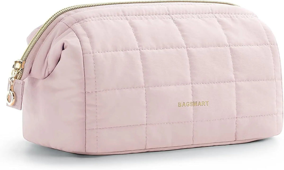 Puffy Padded Makeup Travel Pouch — Wide Open Toiletry Bag - Zenflow Active