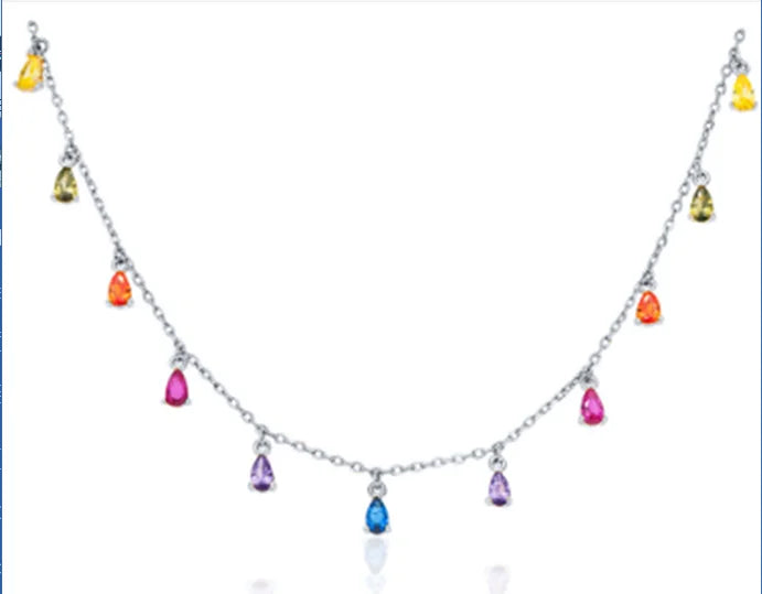 CANNER Crystal Zircon 925 Sterling Silver Necklace For Women Pendente Fine Jewellery Long Chain - Zenflow Active