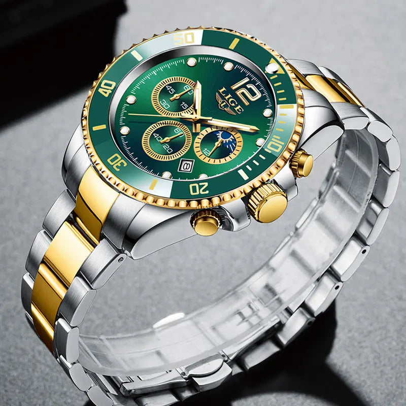 Men's LIGE Top Brand Luxury Watch Waterproof, Sports, Stainless, Chronograph, Quartz Wristwatch Relogio Masculino - Zenflow Active