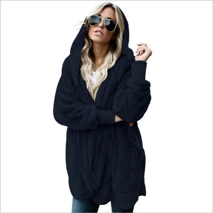 Women's Hooded Double-Fleece Cardigan Jacket Zenflow Active