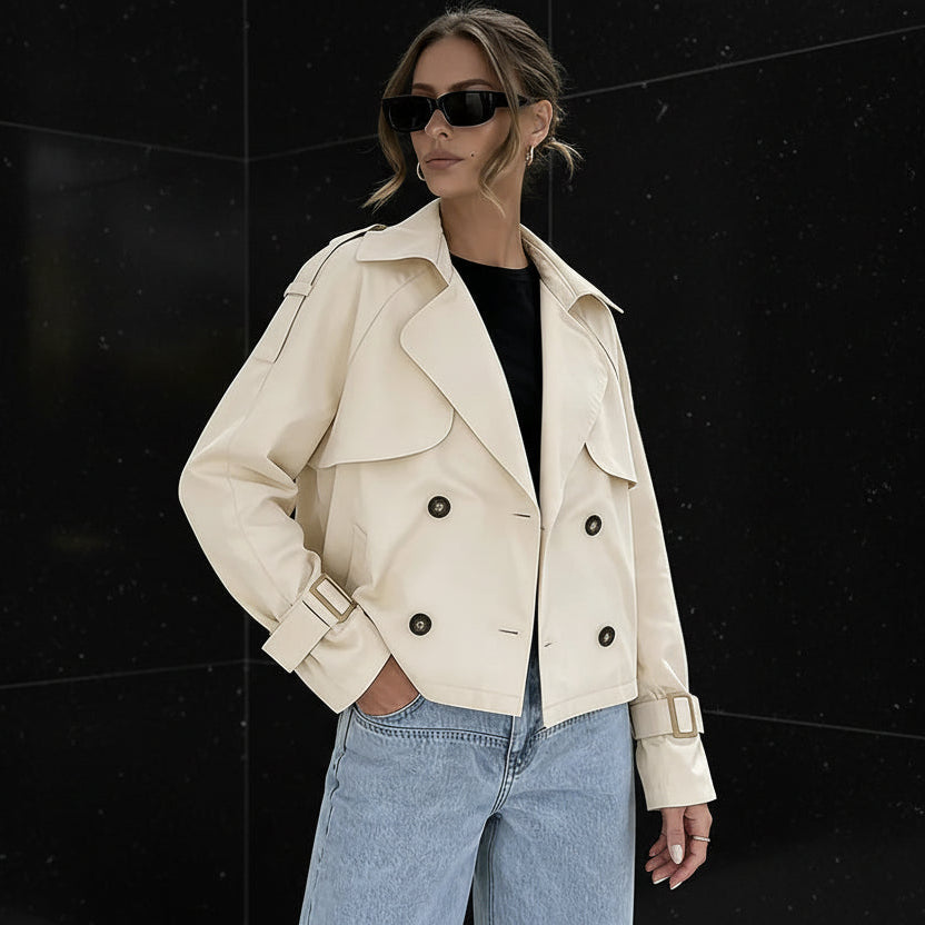Women's Lightweight Double-Breasted Trench Coat Zenflow Active