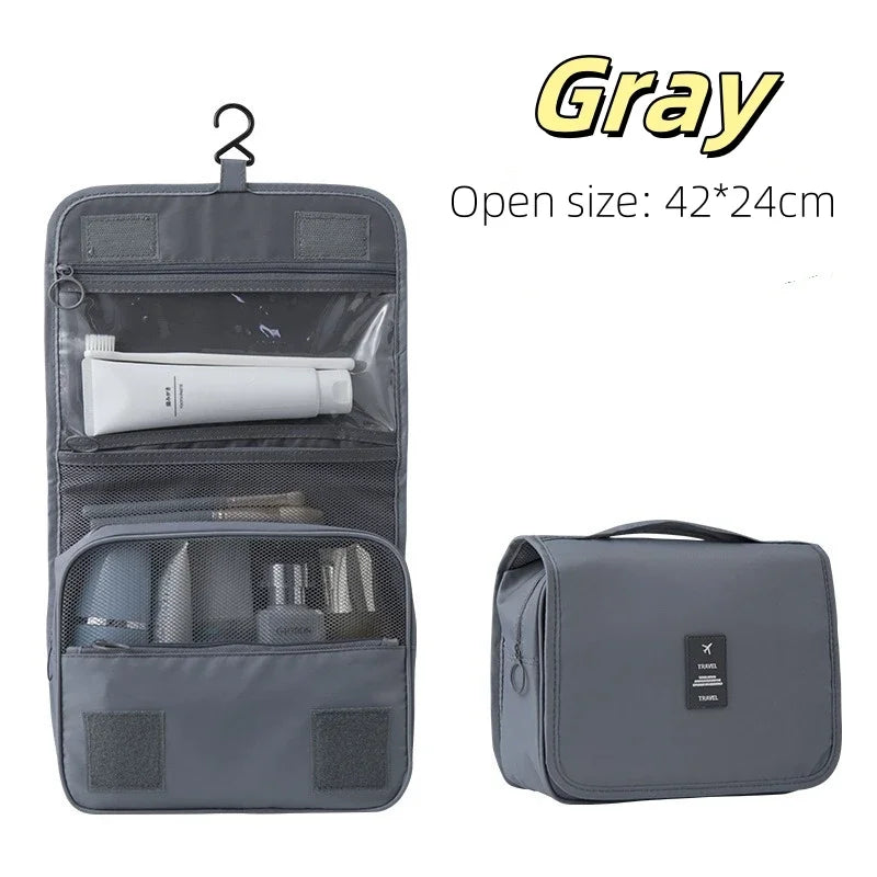 Waterproof Hanging Makeup Organiser — Travel Toiletry Bag with Hook - Zenflow Active